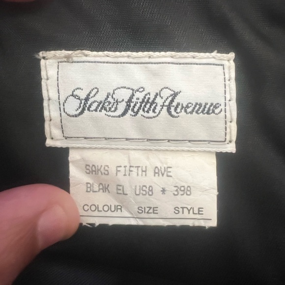 Saks Black Leather Skirt size 8 - Picture 5 of 6